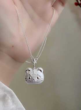 老虎纯银项链男女宝宝999足银