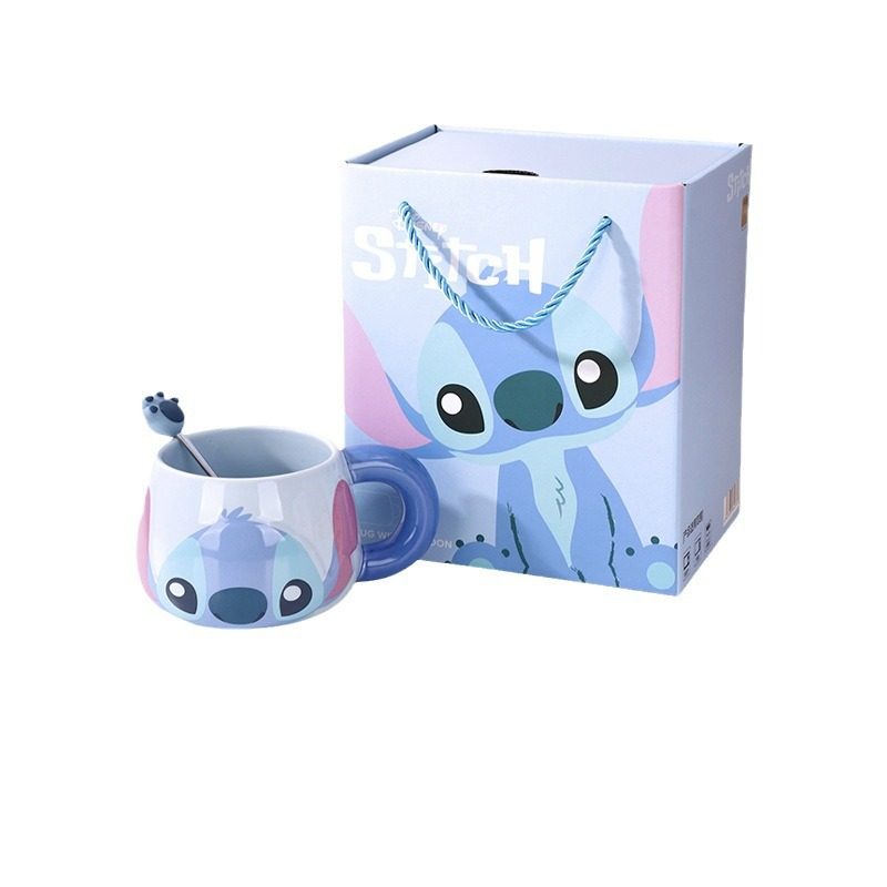 史迪仔马克杯带勺高颜值陶瓷杯咖啡杯大容量手柄杯大肚杯办公水杯,淘宝优惠券,粉丝福利购,淘宝优惠卷