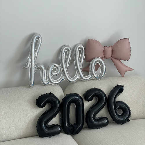 hello 2026 new year新年快乐元旦跨年聚会氛围布置数字气球套装 - 图2