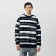 CH丨红色条纹针织衫男秋季新款美式复古宽松慵懒内搭情侣圆领毛衣