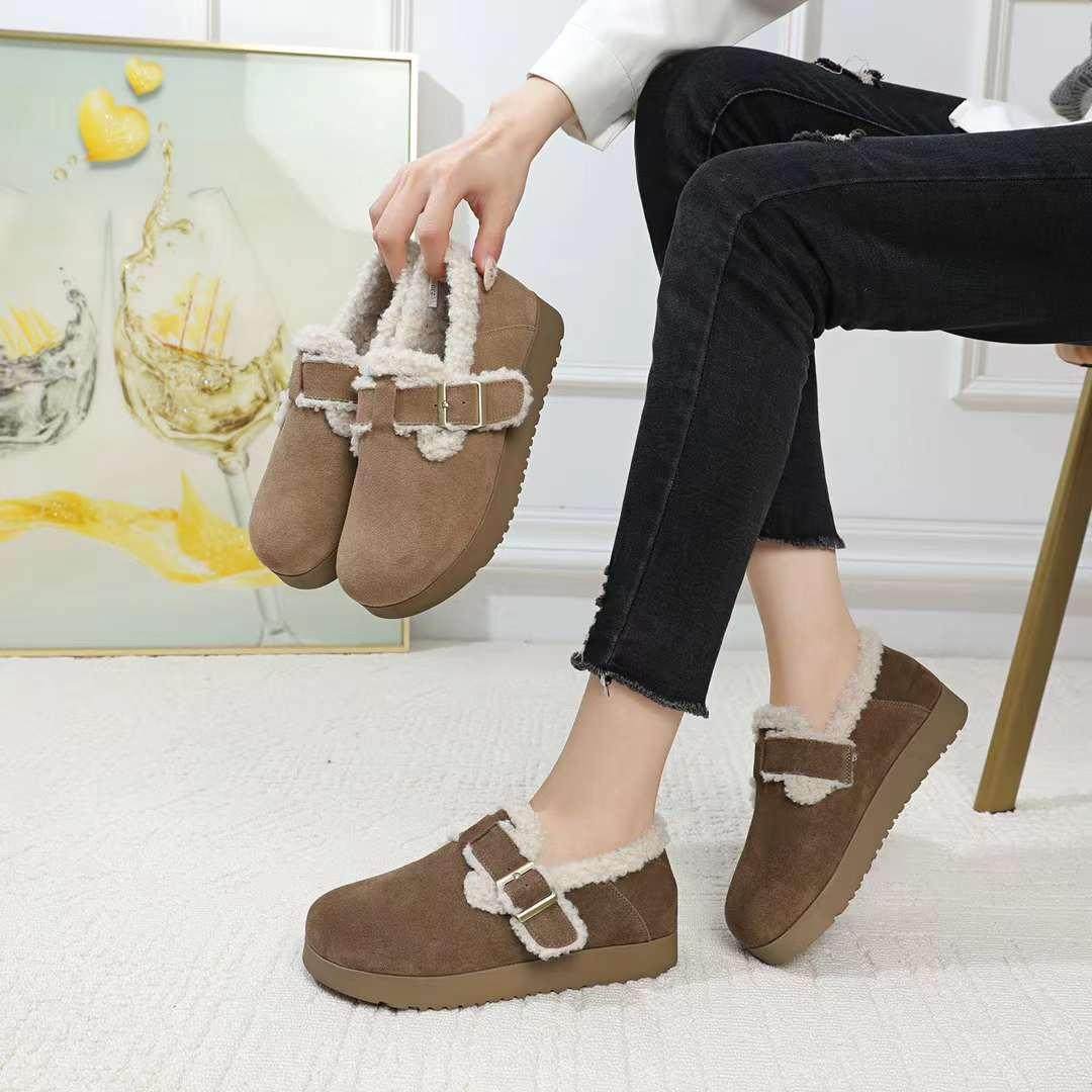 卡帝奥尼软磨砂皮羊毛口休闲棉鞋2024冬款2599028防滑软底雪地靴,淘宝优惠券,粉丝福利购,淘宝优惠卷