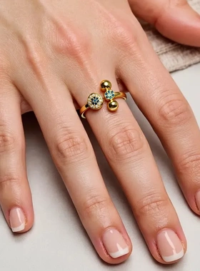 跨境新款恶魔之眼戒指个性小众设计眼睛铜微镶锆石创意百搭指环女