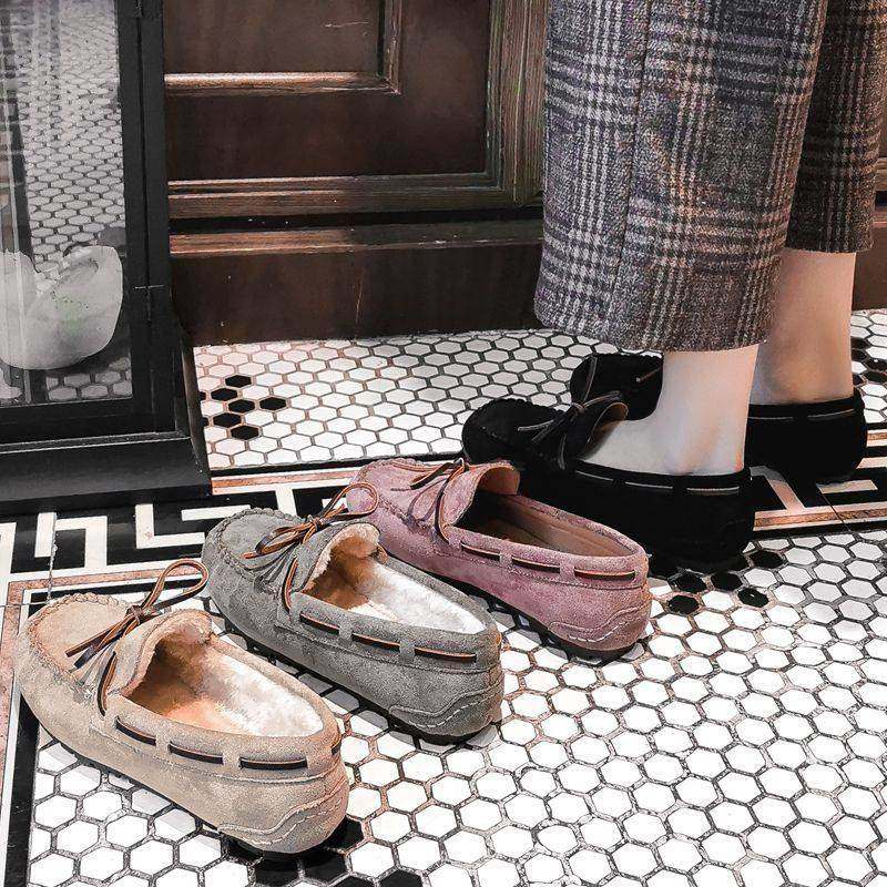 香港网红平底豆豆鞋女2025年新款秋冬加绒毛毛鞋百搭保暖棉鞋单鞋,淘宝优惠券,粉丝福利购,淘宝优惠卷