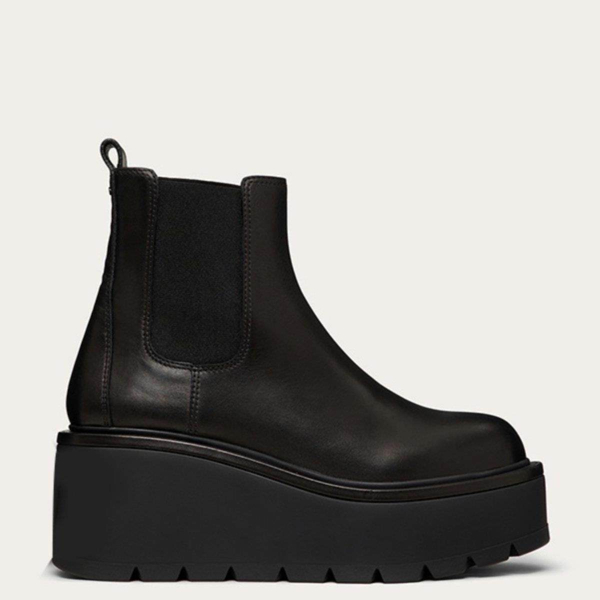 香港真皮短靴女春秋加绒超厚底切尔西靴黑色弹力套筒松糕短筒靴子,淘宝优惠券,粉丝福利购,淘宝优惠卷