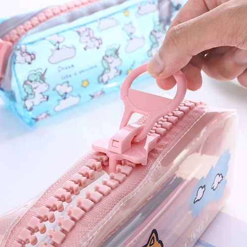 大拉链帆布笔袋大容量卡通可爱ins文具袋个性搞怪铅笔盒学生网红 - 图3