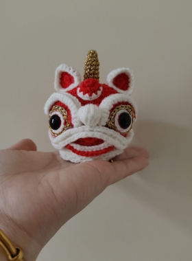 中国风醒狮摆件舞狮车载摆件纯手工家居饰品非遗手作广东醒狮成品