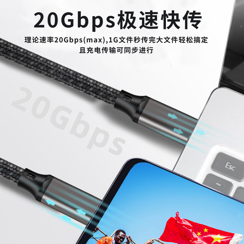 双头TypeC视频数据传输线4K投屏3.1快充线PD100W通用适用小米华为 - 图1