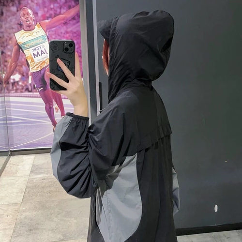 Puma休闲运动拼色防晒拉链连帽外套UV WINDBREAKER 628370-01 - 图0