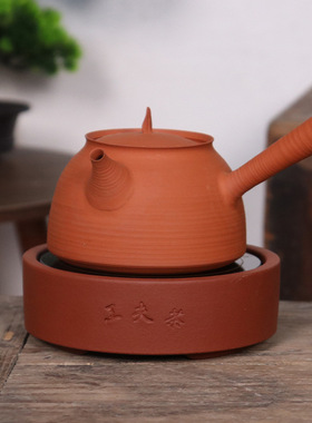 潮州宗圣茶炉电陶炉迷你小型煮茶器套装红泥侧把壶窑变手拉壶陶泥