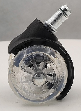 2寸水晶轮万向轮子pu卡簧透明轮办公椅双轮水晶脚轮家具静音滑轮