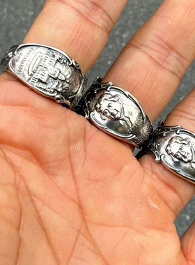 Blind Man Togs 复古华贵 日本手工天然琥珀古董汤匙改造戒指