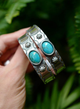 日本手打纯银摩根银币图腾手镯