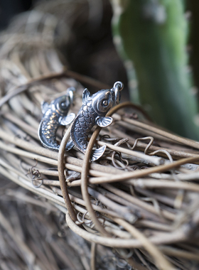 吉祥好运手工黄铜锦鲤项链吊坠