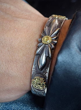 蔷薇花唐草NAVAJO太阳图腾手镯