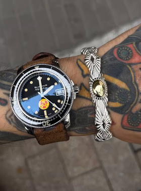 8K金金箔熔岩复古手镯