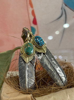 kingman天然松石18K金上金羽毛