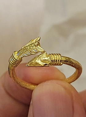 不规则敲打熔岩面印第安箭头戒指