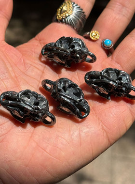 FALCON隼 骷髅美学 店铺限定款做旧隼头头骨全银复古吊坠