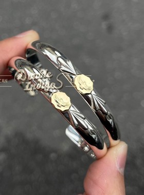 高肉太阳刻印平打手镯