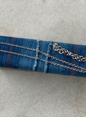 新品渐变T型扣锁925银链