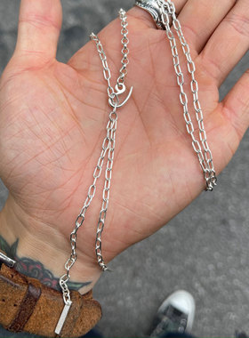 双形态熔岩扣环二尾尾缀银项链