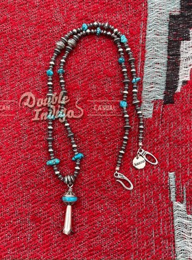 复古印第安天然美国吊坠项链