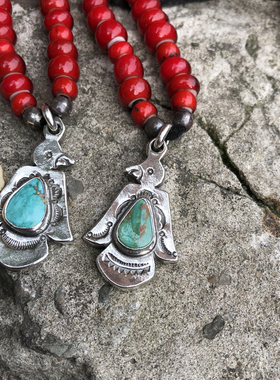 古董琉璃珠实心美国天然项链吊坠