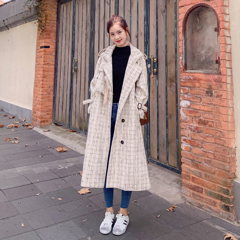 小香中长款2020新款春秋韩版风衣 眷梦毛呢外套