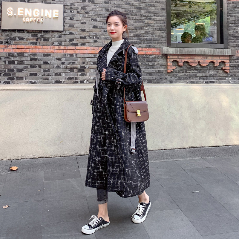 小香中长款2020新款春秋韩版风衣 眷梦毛呢外套