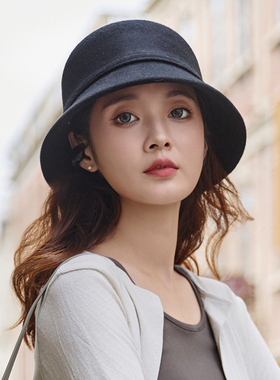羊毛冬季帽子女款2026新款渔夫帽