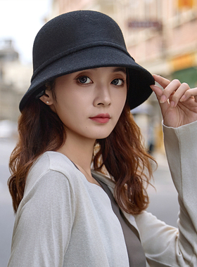 羊毛秋冬帽子女款2026百搭渔夫帽