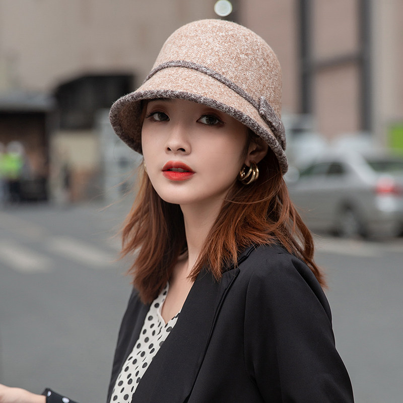 羊毛针织帽子女秋冬百搭时尚2025新款显脸小渔夫帽子冬季洋气盆帽,淘宝优惠券,粉丝福利购,淘宝优惠卷