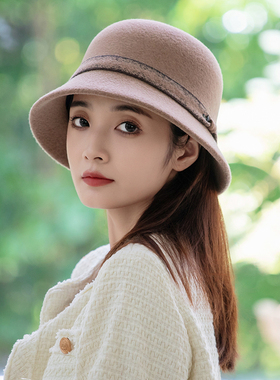 羊毛秋冬渔夫帽女2025新款时尚冬