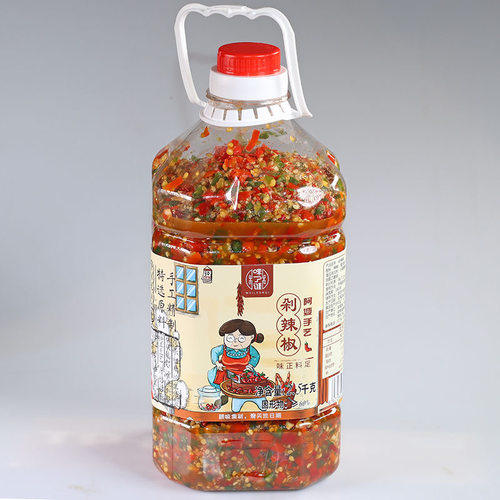 湖南特产剁辣椒商用蒜蓉剁椒酱小米辣特辣餐饮调料青红辣椒酱大桶 - 图1