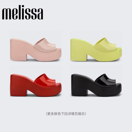 Melissa梅丽莎款POSH气质露趾拖鞋女夏外穿黑色厚底高跟凉鞋35702 - 图3