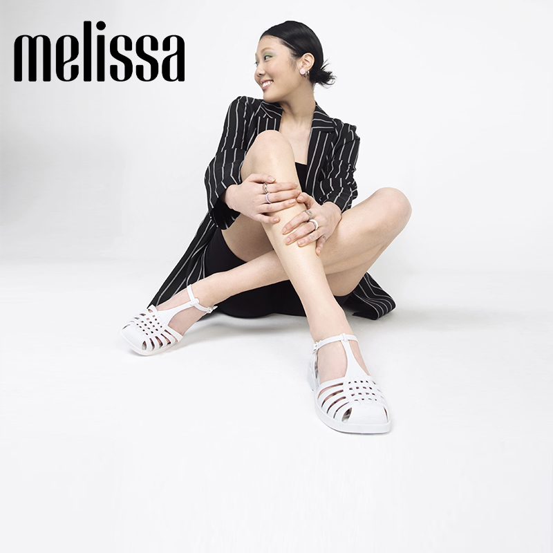 Melissa梅丽莎编织平底方头时尚复古休闲女士罗马猪笼凉鞋31953-图1