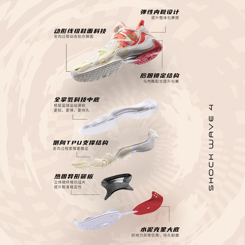 安踏狂潮4新年丨氮科技男篮球鞋 安踏网店篮球鞋