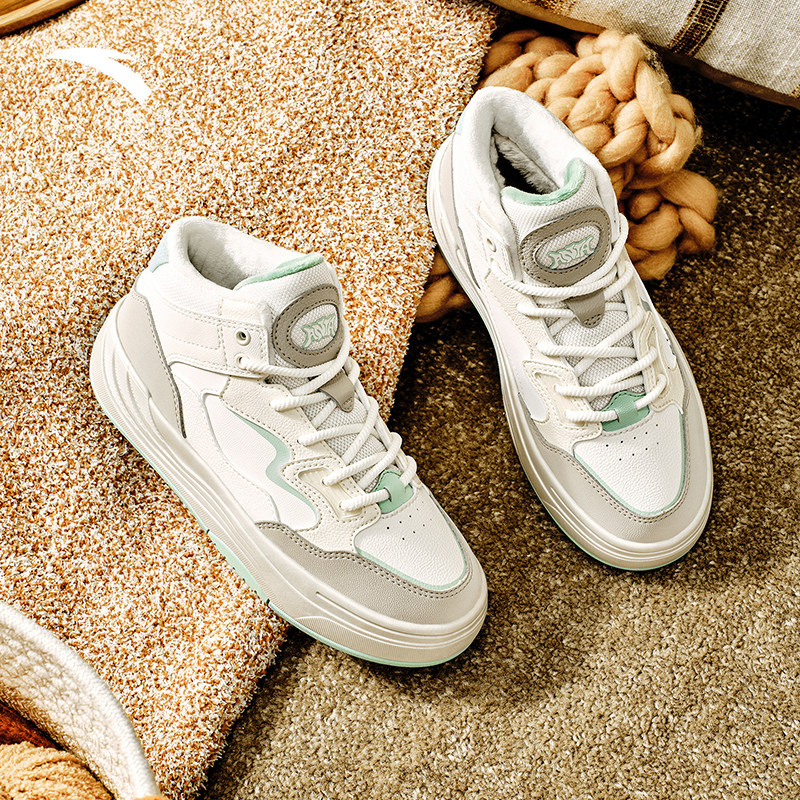 安踏PG7 棉鞋丨高帮加绒板鞋女2025冬季新款保暖运动鞋122548975,淘宝优惠券,粉丝福利购,淘宝优惠卷