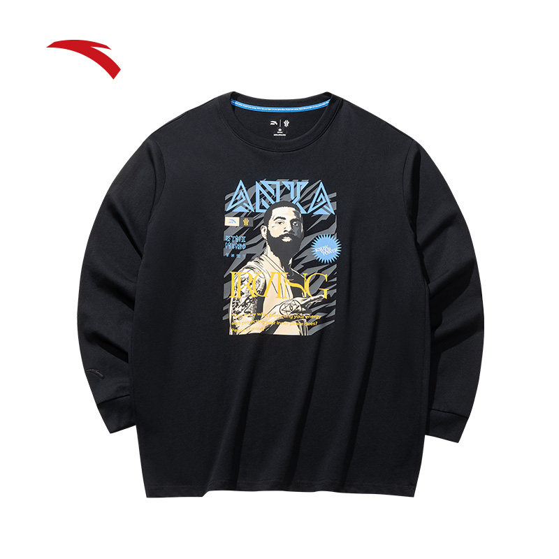 安踏凯里·欧文系列丨美式长袖针织t恤男女同款纯棉上衣172521402,淘宝优惠券,粉丝福利购,淘宝优惠卷