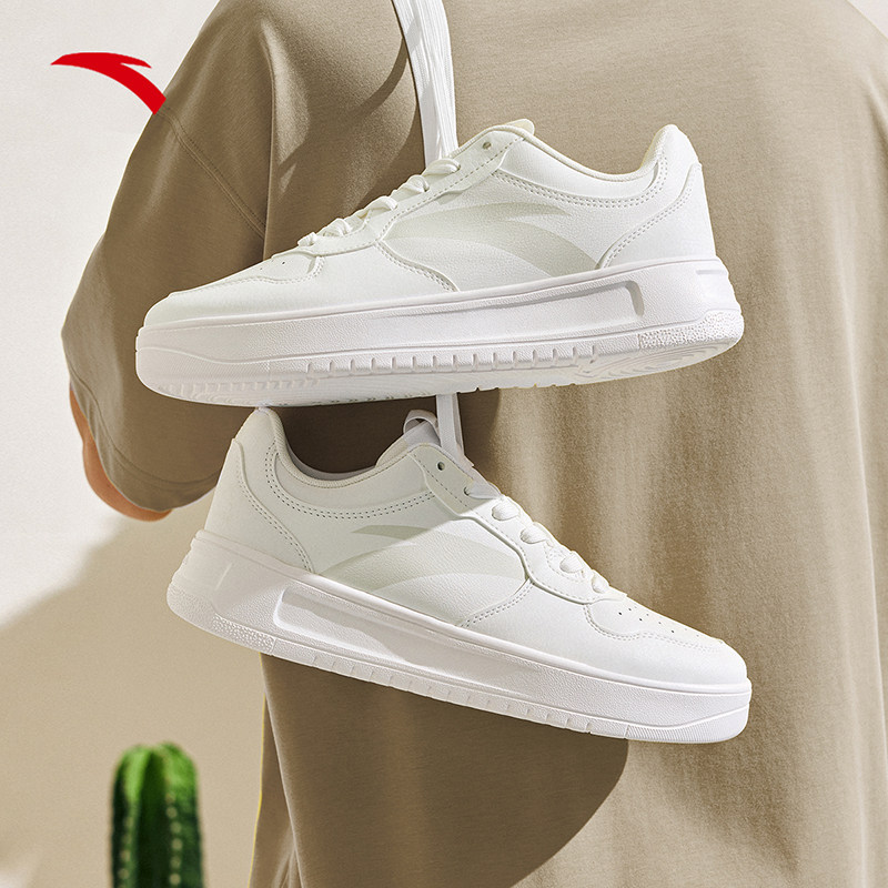 安踏轻松丨板鞋男子夏季厚底小白鞋白色休闲鞋子轻便学生运动鞋