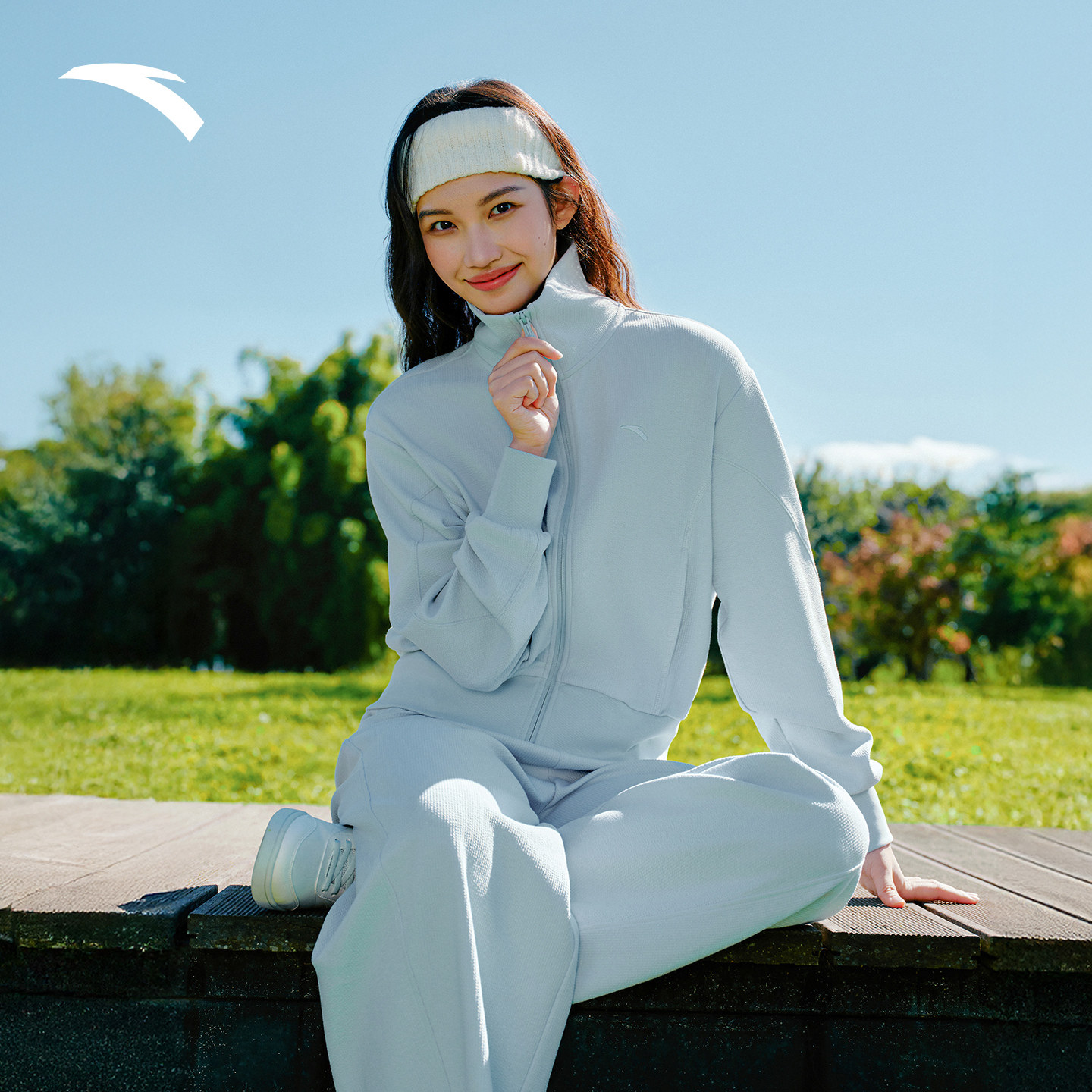 安踏遛弯套装丨加厚易打理休闲外套阔腿裤女2026新款开衫卫衣长裤,淘宝优惠券,粉丝福利购,淘宝优惠卷