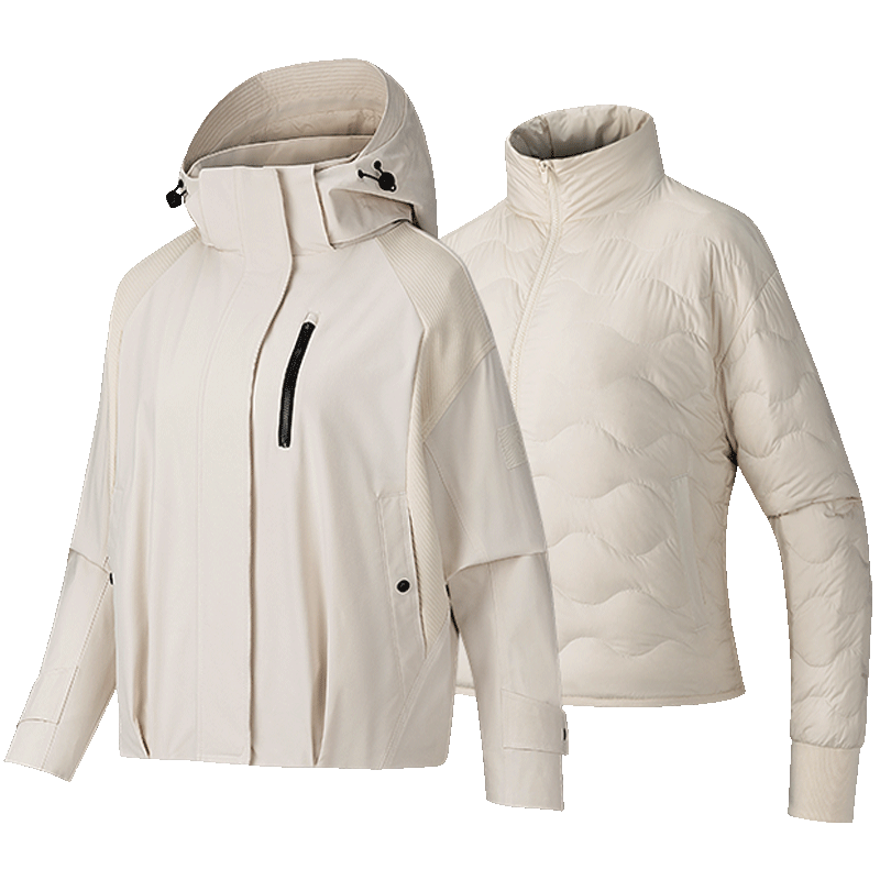 安踏羽绒三合一软壳衣丨鸭绒内胆运动外套女叠穿两件套162548605,淘宝优惠券,粉丝福利购,淘宝优惠卷