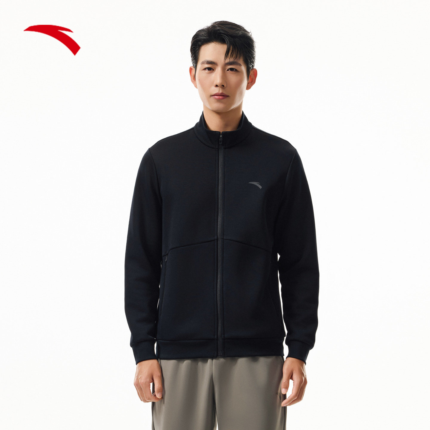 安踏行政夹克男冬季新款针织立领商务通勤休闲外套上衣152547706,淘宝优惠券,粉丝福利购,淘宝优惠卷