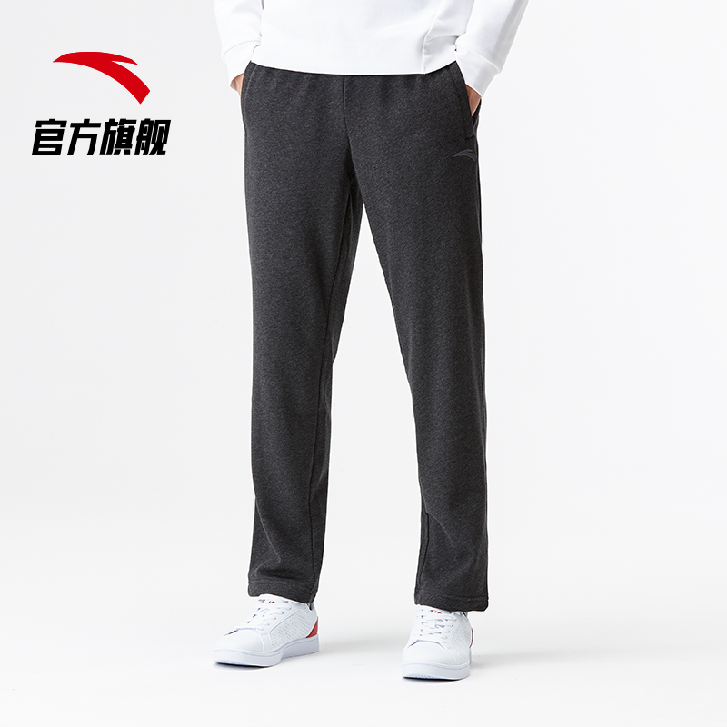 安踏官方网店安踏官网旗舰秋季薄款运动裤男卫裤休闲直筒男士针织裤子潮流0