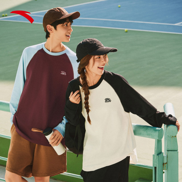 ANTA Couple Raglan Sleeve Long Sleeve T-Shirt Sweater