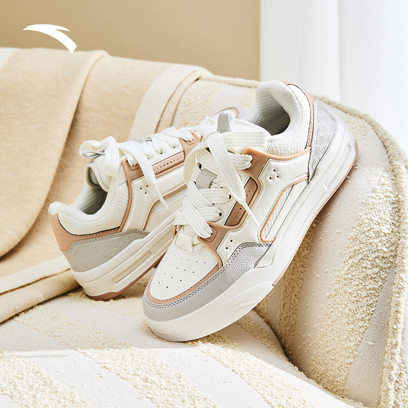 安踏骜杰丨滑板鞋厚底增高女板鞋百搭时尚运动休闲鞋122618043,淘宝优惠券,粉丝福利购,淘宝优惠卷