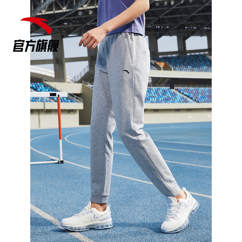 安踏官方网店安踏吸湿速干跑步运动裤女秋季直筒束脚梭织长裤显瘦休闲健身2