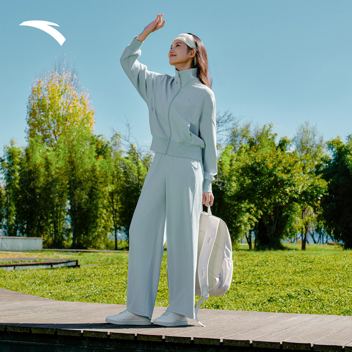 安踏遛弯套装丨加厚易打理休闲外套阔腿裤女2026新款开衫卫衣长裤,淘宝优惠券,粉丝福利购,淘宝优惠卷