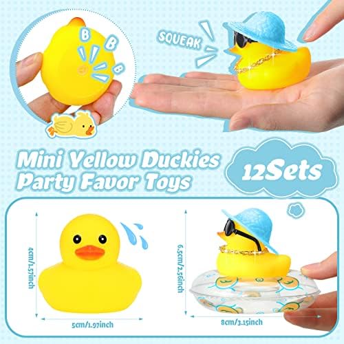 12 Sets Rubber Ducks for Dashboard of Car Yellow Duck Car Da - 图2