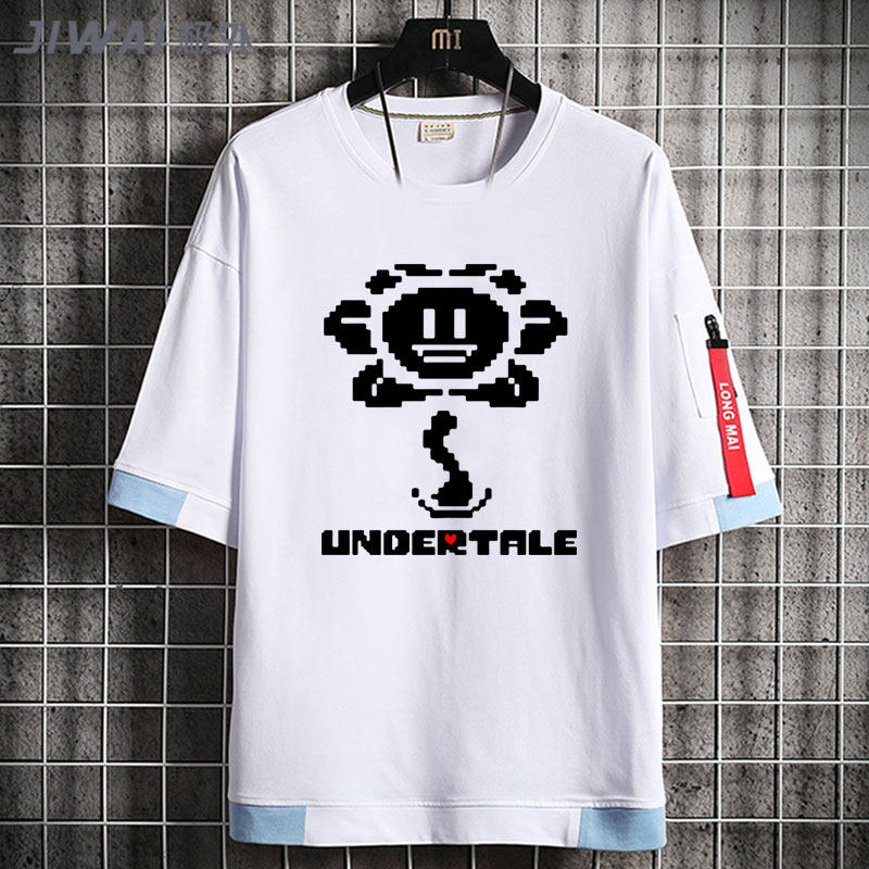 传说之下undertale太阳花衣服夏季休闲男潮牌t恤短袖半袖飘带纯棉 极外旗舰店 淘优券
